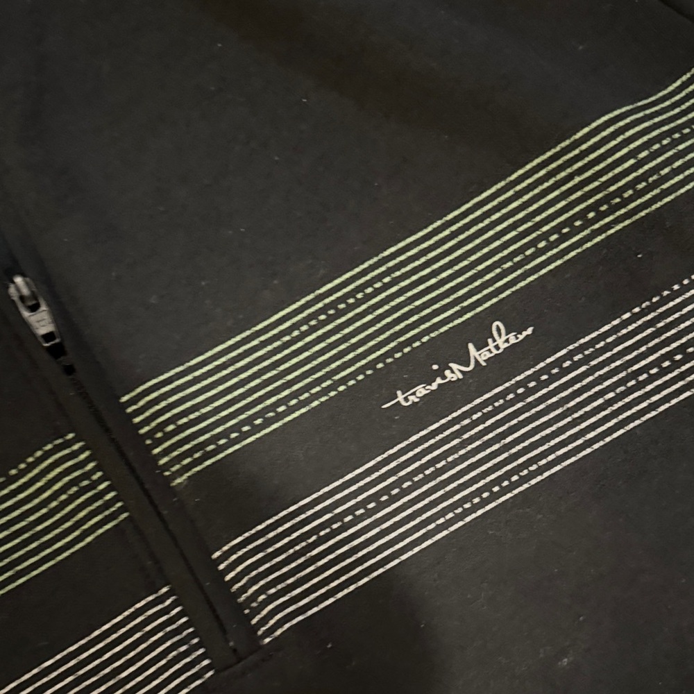 Travis Mathew Black Quarter-Zip Pullover with Stripes - Picture 2 of 3